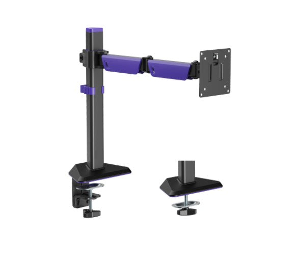 Brateck LDT89-C012 Amethyst Articulating Gaming Monitor Arm Matte Black, Fit Screen Size: 17'-40' Up to 12 KG, VESA 75x75, 100x100 LDT89-C012