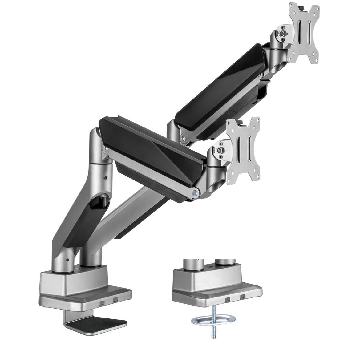 mbeat activiva Heavy Duty Dual Monitor Screen Gas Spring Monitor Arm Support:For monitors 17'-35, each up to15kg. Integrated 180 Rotation ACA-HMA-DGS01Y