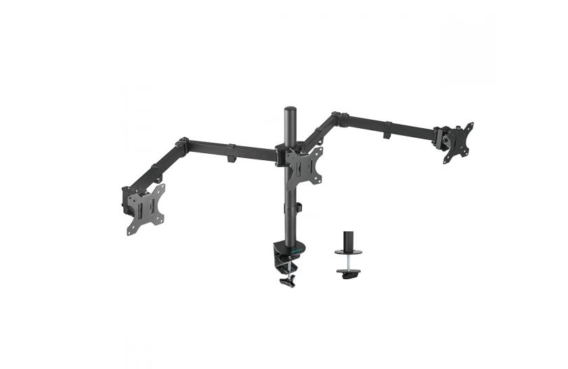 mbeat activiva Triple-Screen Articulating Monitor Arm Ideal for a seamless triple monitor setup (13'-27'), it offers flexible positioning ACA-BMA-TC01K