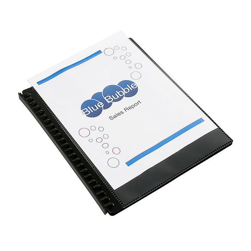 Marbig Refillable D/Book 20 Poc Insert Cover Black - 2008402