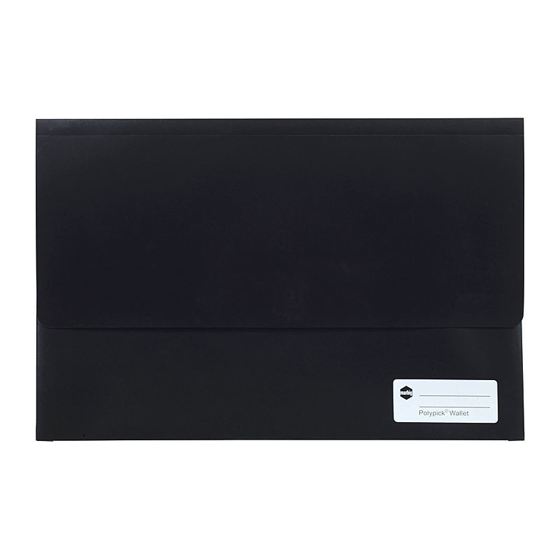 Marbig Polypick Foolscap Document Wallet Black - 2011002