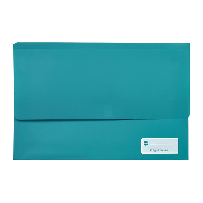 Marbig Polypick Foolscap Document Wallet Teal - 2011004
