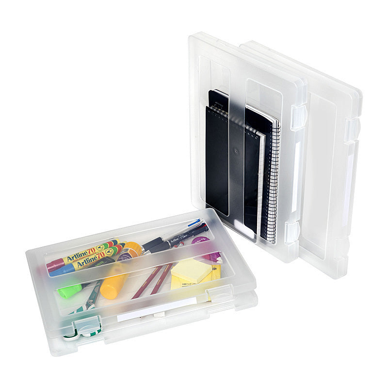 Marbig Plastic A4 File Case Clear W/Clip Label - 22001