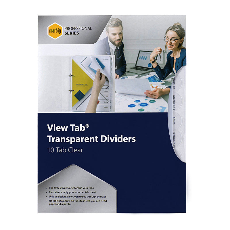 Marbig Pro Indices & Dividers 10 Tab PP A4 Clear - 37820