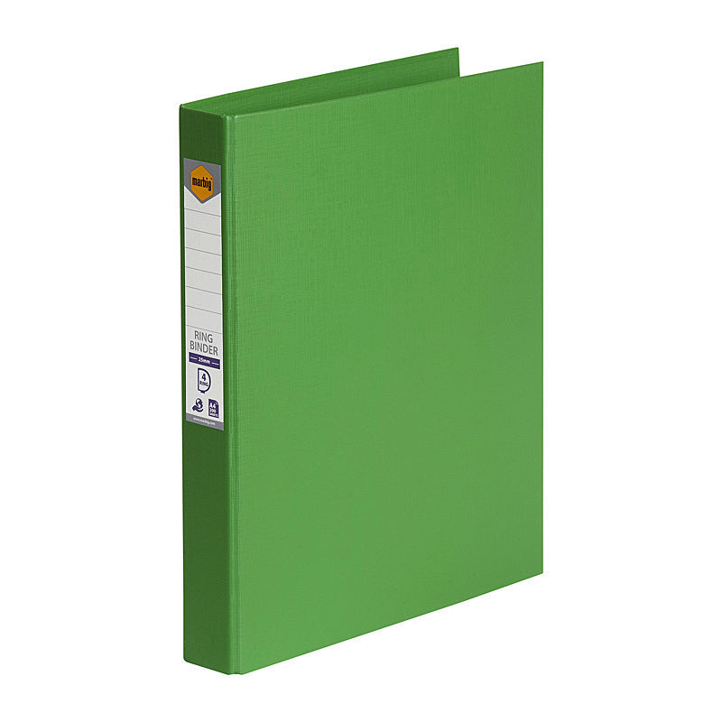 Marbig Ring Binder A4 25mm 4D Pe Green - 5024104