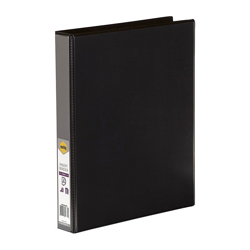 Marbig Clearview Insert Binder A4 25mm 2D Black - 5402002B