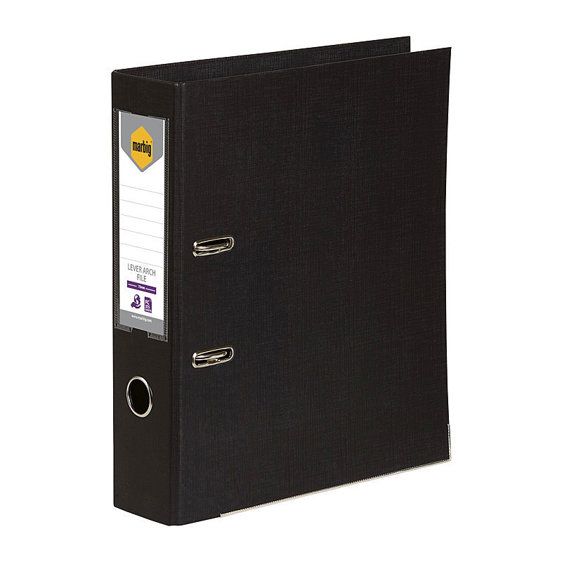 Marbig Lever Arch File Foolscap Black - 6502602