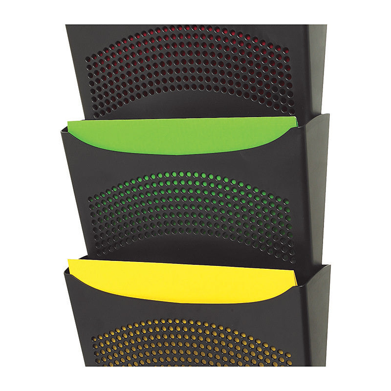 Marbig Enviro Wall Pocket 3 Compartmnt Black - 86650