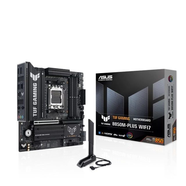 ASUS TUF GAMING B850M-PLUS WIFI7, AM5, B850, 4DDR5 256GB, PCIe5.0, M.2x3, WiFi7, BT5.4, 2.5GbE, USB20G, DP, HDMI, mATX, 3yr wty TUF GAMING B850M-PLUS WIFI7