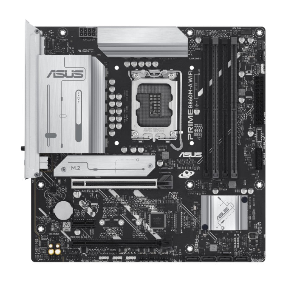 ASUS PRIME B860M-A WIFI-CSM Micro-ATX Motherboard 256GB, DDR5, 1 x PCIe 5.0, 2 x M.2 slots, 4 x SATA, WiFi 6E, 1 x HDMI, 2 x DP PRIME B860M-A WIFI-CSM