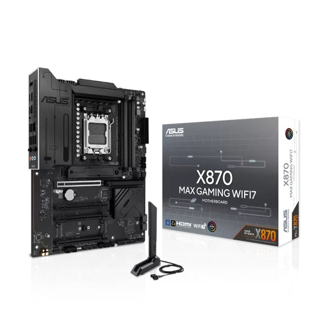 ASUS X870 MAX GAMING WIFI7, AM5, X870, 4DDR5 256GB, PCIe5.0, M.2x3, WiFi7, BT5.4, 2.5GbE, USB4x2, HDMI, ATX, 3yr wty X870 MAX GAMING WIFI7