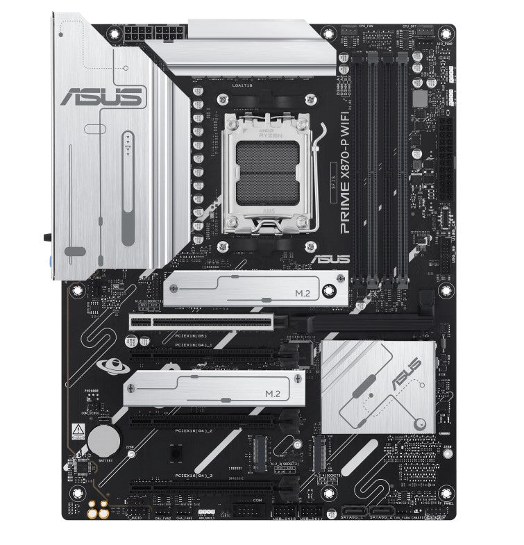ASUS AMD PRIME X870-P WIFI-CSM (AM5) ATX Motherboard, DDR5 192GB, 1x PCIe 5.0 x16 slot, 4 x M.2 slots, 2x SATA, Wi-Fi 7, 1 x HDMI PRIME X870-P WIFI-CSM