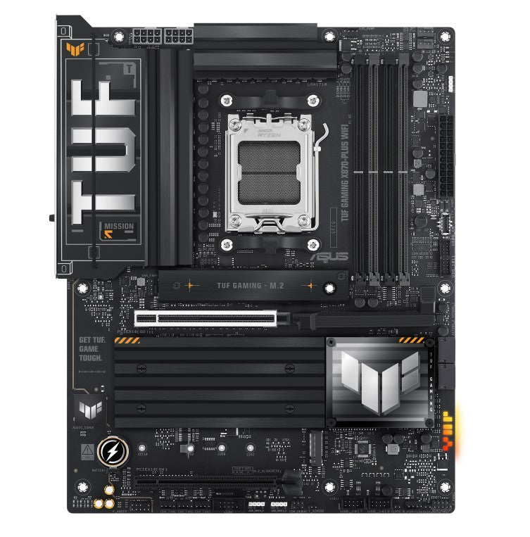 ASUS AMD TUF GAMING X870-PLUS WIFI (AM5) ATX Motherboard, DDR5 192GB, 1x PCIe 5.0 x16 slot, 4 x M.2 slots, 2x SATA, Wi-Fi 7, 1 x HDMI TUF GAMING X870-PLUS WIFI