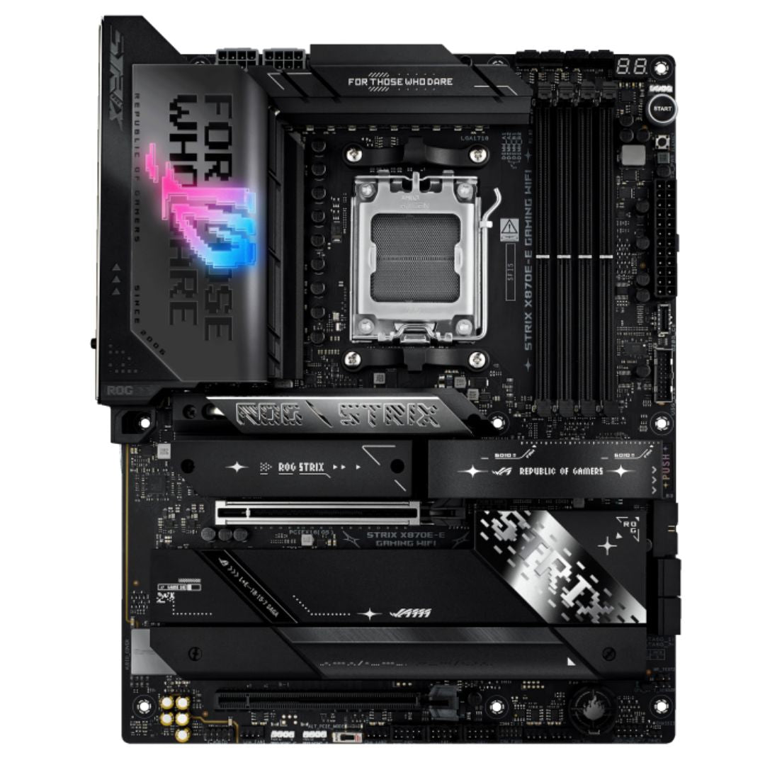 ASUS AMD ROG STRIX X870E-E GAMING WIFI (AM5) ATX Motherboard, DDR5 192GB, 1x PCIe 5.0 x16 slot, 5x M.2 slots, 4x SATA, Wi-Fi 7, Realtek 5Gb Ethernet ROG STRIX X870E-E GAMING WIFI