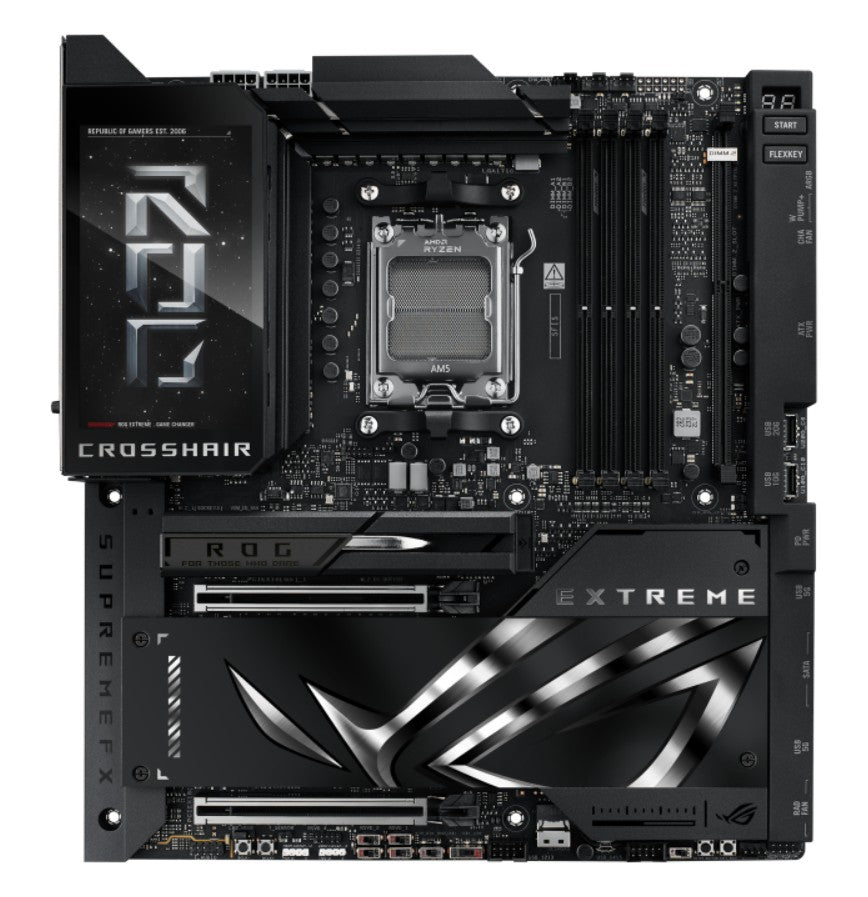 ASUS AMD ROG CROSSHAIR X870E EXTREME (AM5) E-ATX Motherboard, DDR5 256GB, PCIe 5.0, 5x M.2, 10GbE + 5GbE LAN, Wi-Fi 7, USB4, 2x PCIe 5.0 x16, 4x SATA ROG CROSSHAIR X870E EXTREME