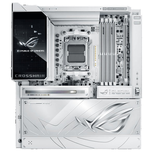 ASUS AMD ROG CROSSHAIR X870E GLACIAL, AM5, X870E, DDR5 256GB, PCIe 5.0, 7x M.2, Wi-Fi 7, Dual 10GbE, USB4, E-ATX, 2yr wty ROG CROSSHAIR X870E GLACIAL