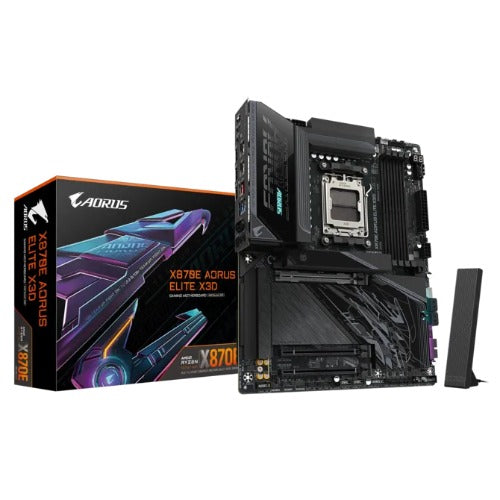 Gigabyte X870E AORUS ELITE X3D AM5 ATX, Ryzen 9000/8000/7000, 4xDDR5 256GB, PCIe 5.0 M.2, USB4, Wi-Fi 7, BT 5.4, 5GbE LAN, ALC1220, HDMI, Q-Flash Plus X870E A ELITE X