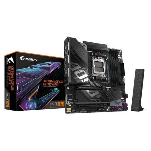 Gigabyte X870 AM5 ATX, Ryzen 9000/8000/7000, 4xDDR5 256GB, PCIe 5.0 M.2, USB4, Wi-Fi 7, BT 5.4, 5GbE LAN, ALC1220, HDMI, Win11 64-bit X870M A ELITE WF7