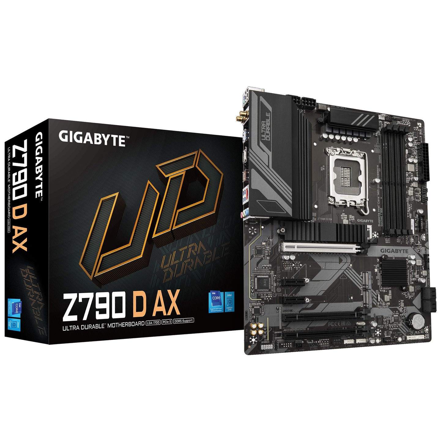 Gigabyte Z790 D AX Intel LGA 1700 ATX Motherboard, 4x DDR5 ~192GB, 2x PCI-E x16, 3x M.2, 4x SATA, 6x USB 3.2, 2x USB-C, 2x USB 2.0 Z790 D AX
