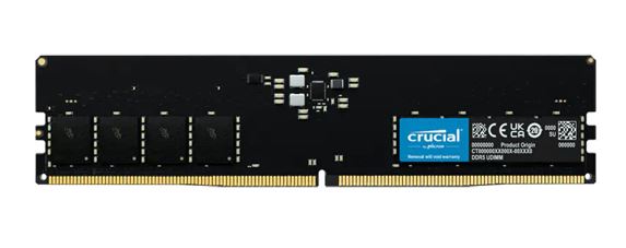Crucial 32GB (1x32GB) DDR5 UDIMM 4800MHz CL40 Desktop PC Memory Tray CT32G48C40U5T