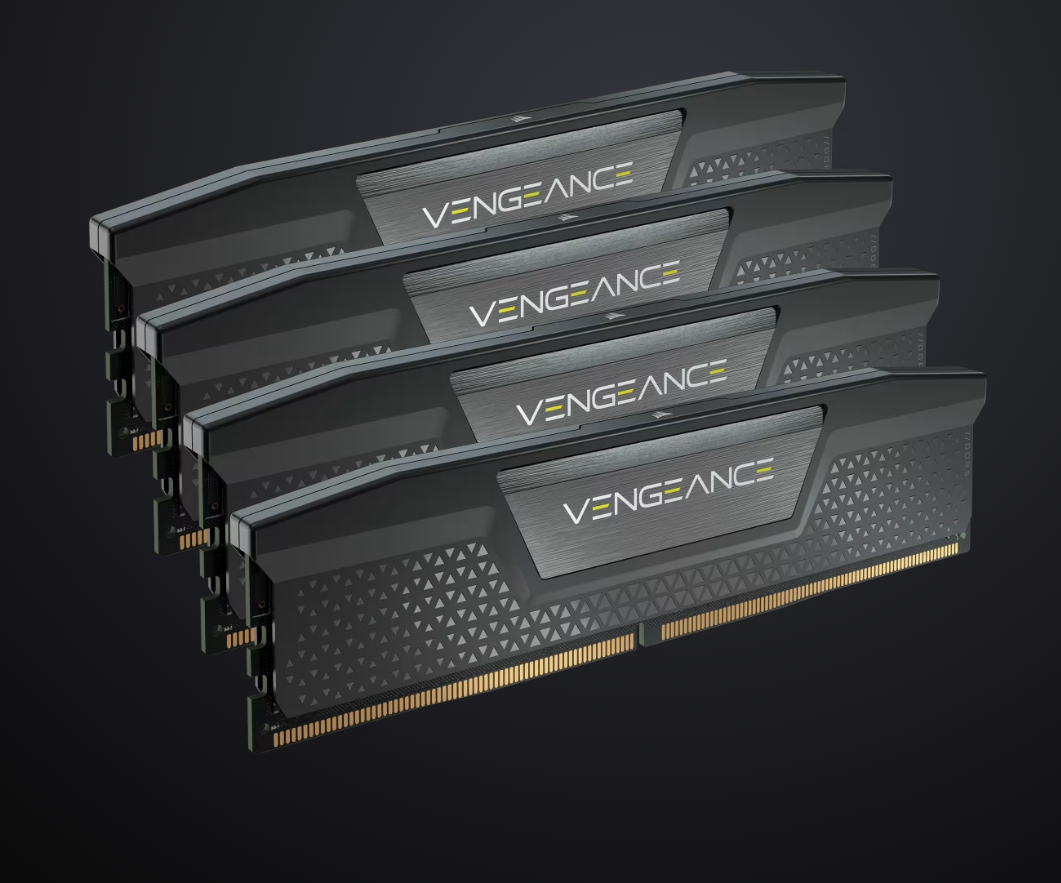Corsair Vengeance RGB 192GB (4x48GB) DDR5 DRAM 5200MT/s CL38 Memory Kit Black optimized for Intel motherboards CMK192GX5M4B5200C38