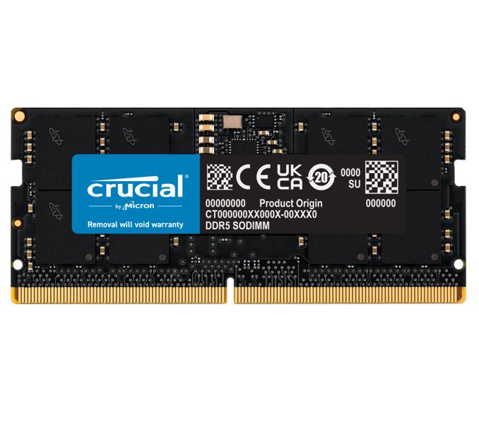 Crucial 48GB (1x48GB) DDR5 SODIMM 5600MHz CL46 Notebook Laptop Memory >32GB <64GB CT48G56C46S5