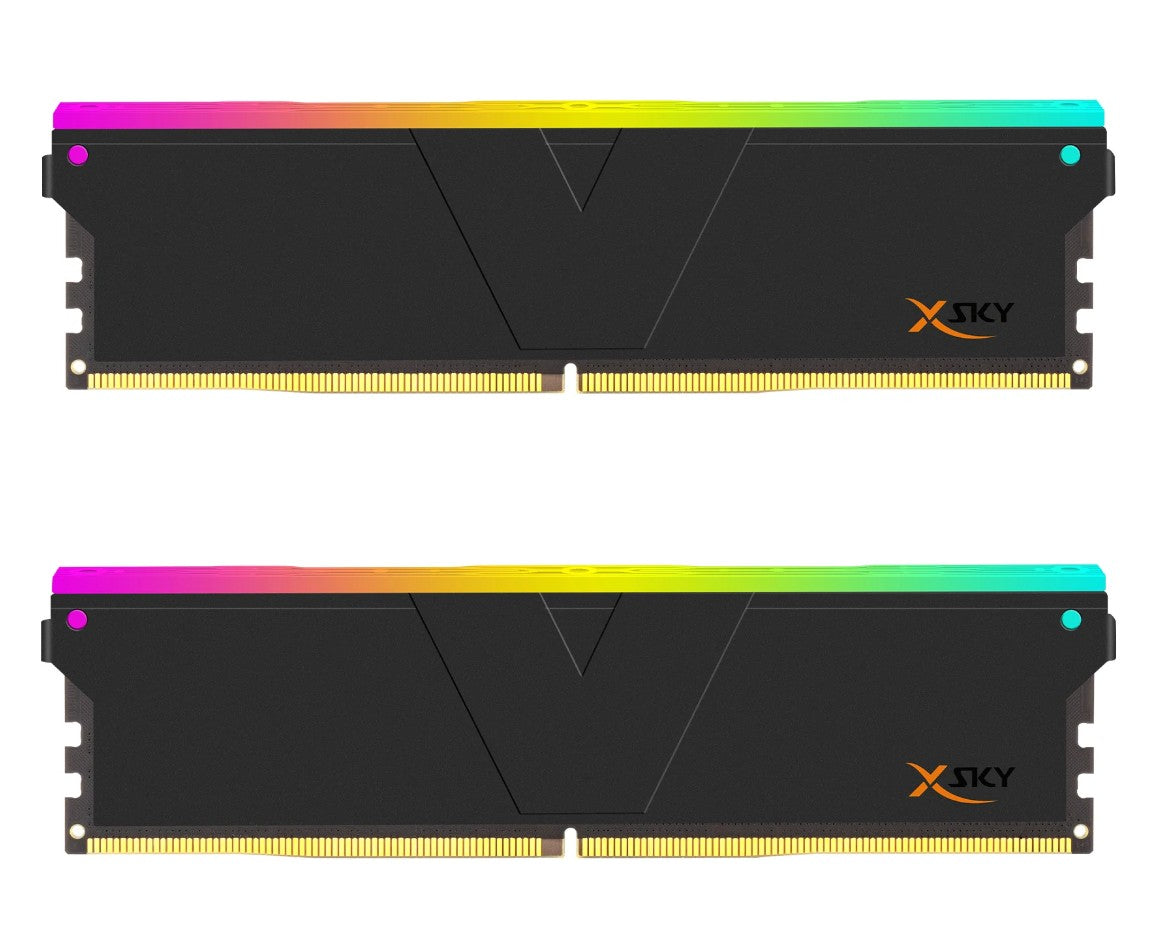 V-Color TMXSAL1660836KWK 32GB (2x16GB) DDR5 6000MHz MANTA XSKY RGB U-DIMM CL 36-38-38-96 1.25V (BLACK) AMD EXPO TMXSAL1660836KWK