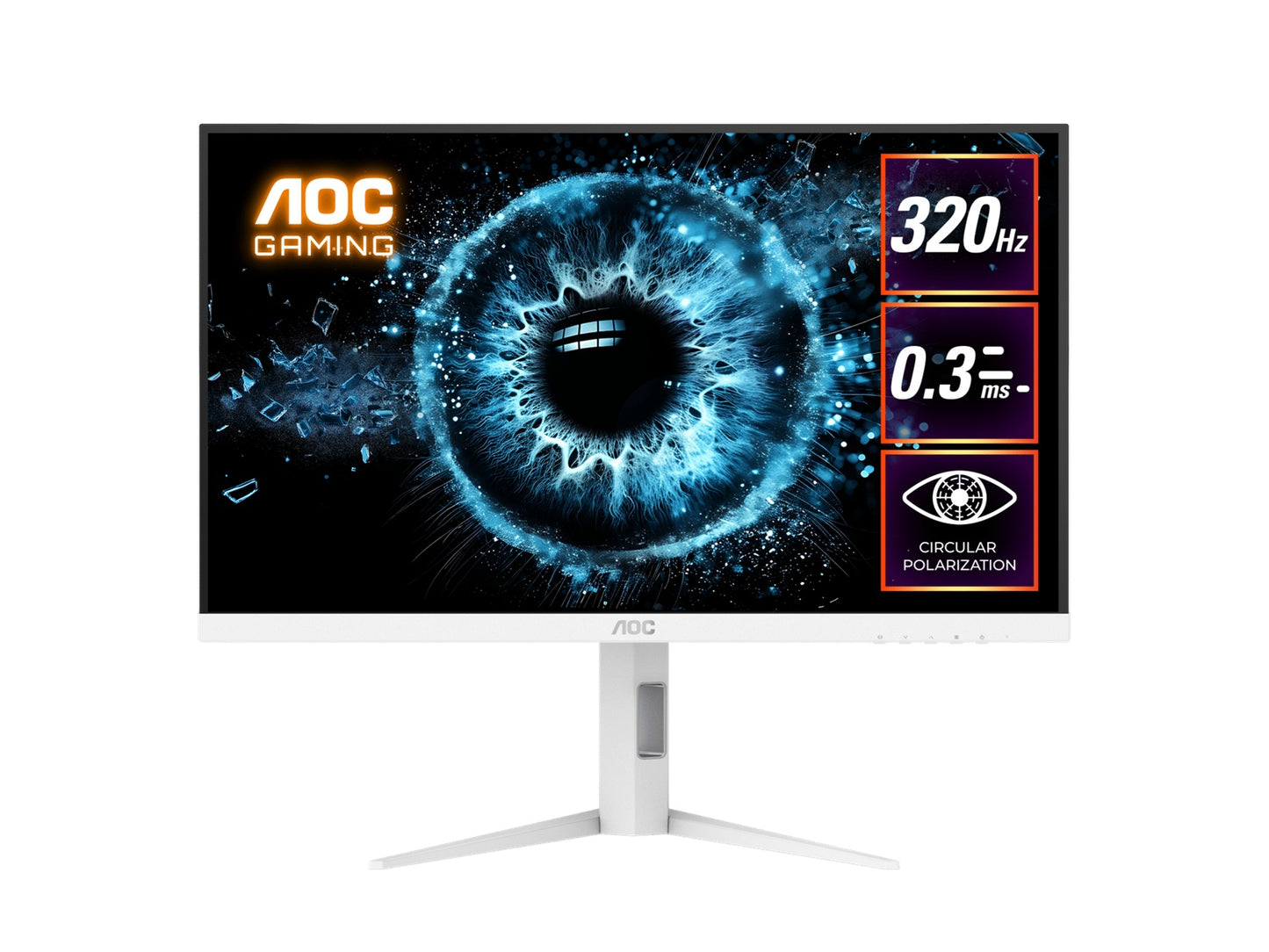 AOC 27' Fast IPS Q27G4SL/WS: 2560x1440 @ 320Hz, 1ms GtG, 350 nits, HDR 450 nits, sRGB 125%, DP 1.4, HDMI 2.1, ergonomic stand, VESA 100mm Q27G4SL/WS