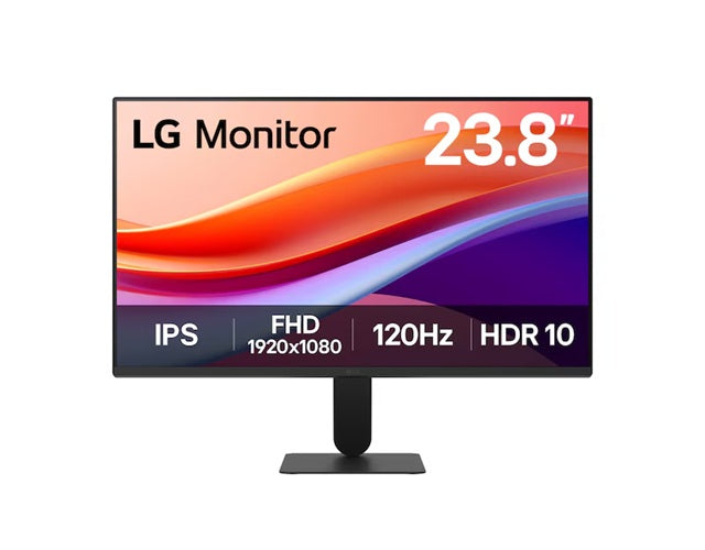 LG 23.8' IPS Full HD Monitor, 1920x1080, 120Hz refresh rate, 5ms response, sRGB 99%, HDR10, and 178 wide viewing angles for smooth, vibrant visuals 24U411A-B.AAUQ