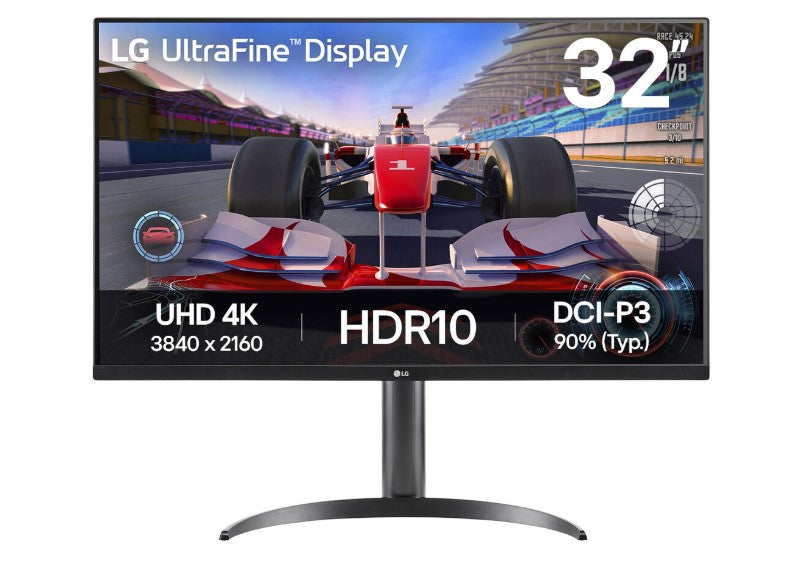 LG 31.5' UltraFine 4K Monitor with HDR10, DCI-P3 90%, MaxxAudio speakers, Dynamic Action Sync, and tilt/height/pivot adjustable stand 32UR550K-B