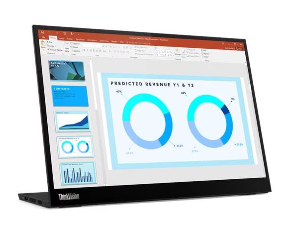 LENOVO ThinkVision M14D 14' 2.2K WLED IPS USB-C Portable Monitor 2240x1140 6ms 1500:1 100% sRGB Anti-glare 2xUSB-C DP Tilt Height Adjust VESA 0.6kg 63AAUAR6AU
