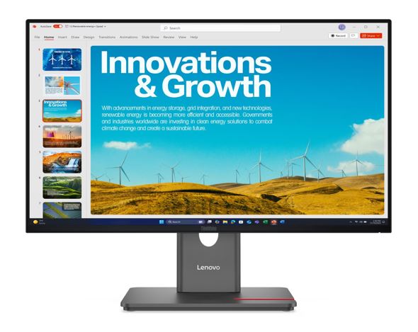 Lenovo ThinkVision P24qd-40 23.8' 24' 24' QHD IPS Monitor 2K 2560x1440 16:9 Height Adjustable Tilt Swivel Pivot HDMI USB-C DP1.4 4xUSB3.2 Hub LAN 3yr 64B1GAR1AU