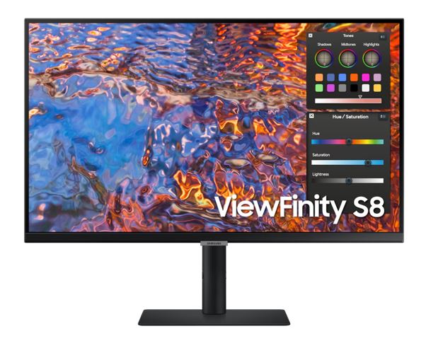 Samsung 27' S8 4K FHD Monitor 60Hz IPS Flat 3840x2160 16:9 5ms 350 nits 1xDP1.4 1xHDMI2.0 LAN 1xUSB-C Hub Dock 90W 3.0x3 HAS VESA 3YR WTY LS27B800PEEXXY