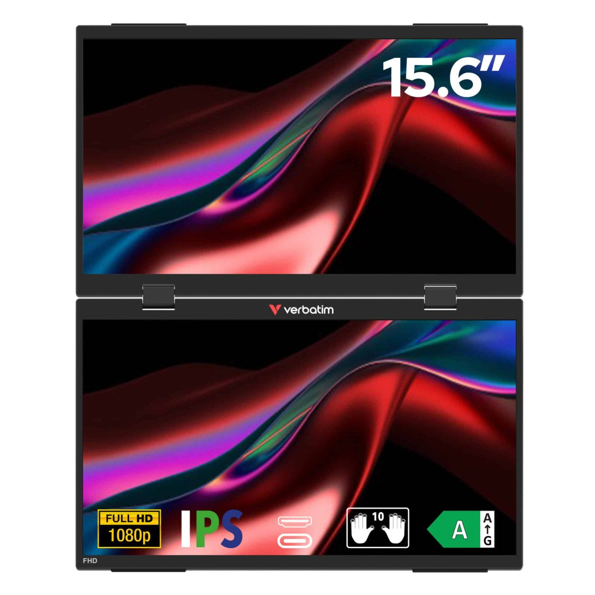 Verbatim 15.6' USB-C Full HD 1080p Dual Portable Monitor, HDMI, IPS 32408