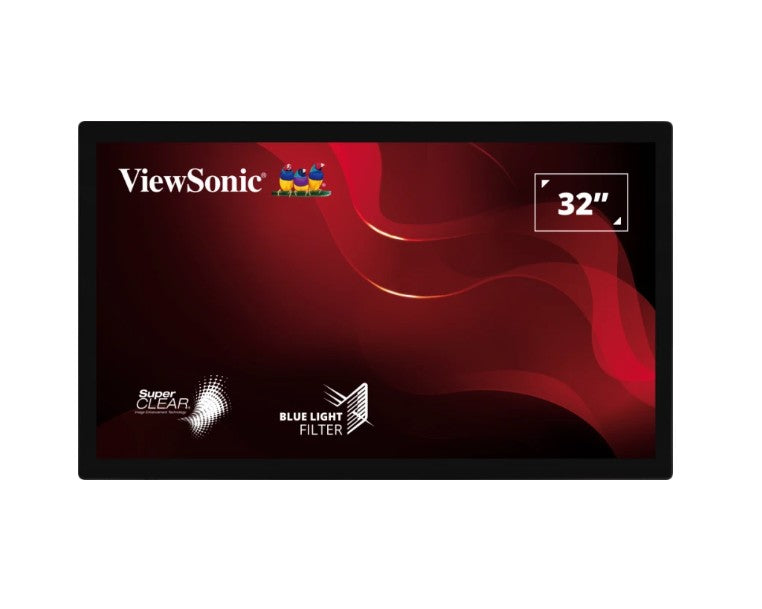 ViewSonic TD3207 32' 1080p Open Frame 10-Point PCAP Touch Monitor, 24/7 Operation and HDMI, DisplayPort and RS232, Kiosk, Factory, IP54 Front waterPF TD3207
