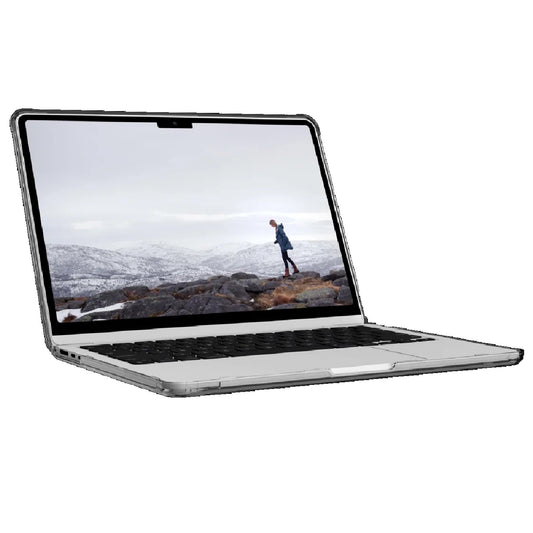 UAG [U] Lucent Apple MacBook Air (13') (M2/M3) Case - Ice/Black (134008114340), DROP+ Military Standard, Co-Mold Design, Airsoft Corners, Hinged 134008114340