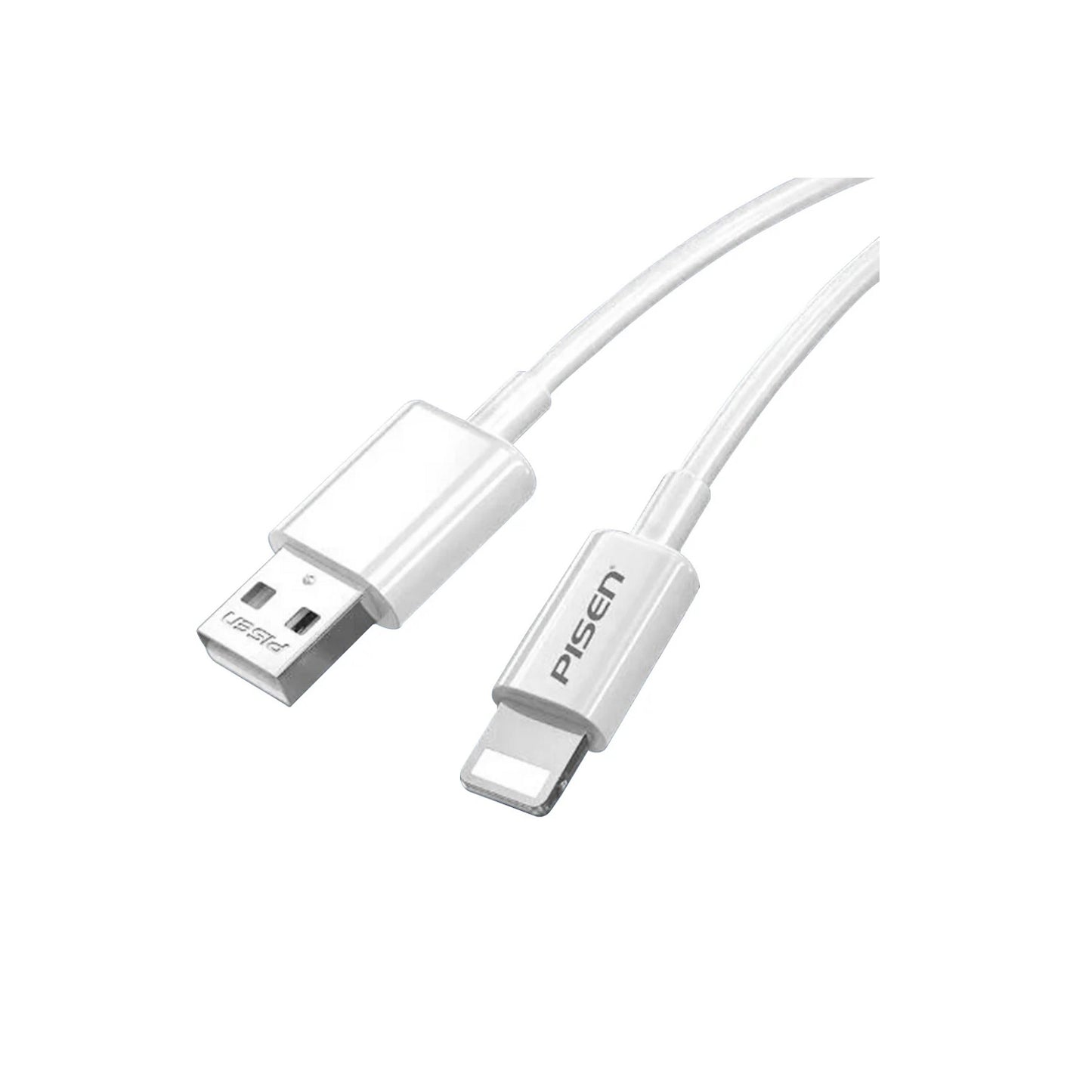 Pisen Mr White Lightning to USB-A Cable (1M) White - Fast Charge 2.4A, Stretch-Resistant, Reinforced, Strong & Durable, Apple iPhone/iPad/MacBook 6940735487629