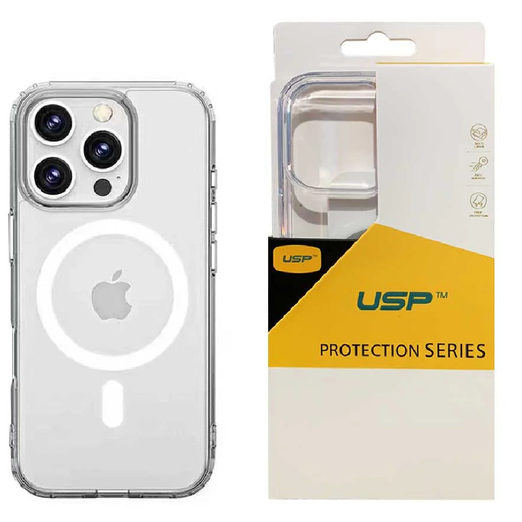 USP Apple iPhone 16 Pro (6.3') Clear Rock Shockproof Case with MagSafe - Ultra-Thin, Lightweight, Non-Slip, Multi-Layer, 3 Year Warranty 6976552042116