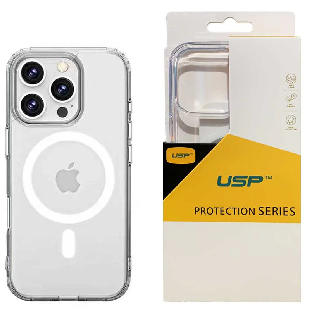 USP Apple iPhone 16 Pro Max (6.9') Clear Rock Shockproof Case with MagSafe - Ultra-Thin, Lightweight, Non-Slip, Multi-Layer, 3 Year Warranty 6976552042130