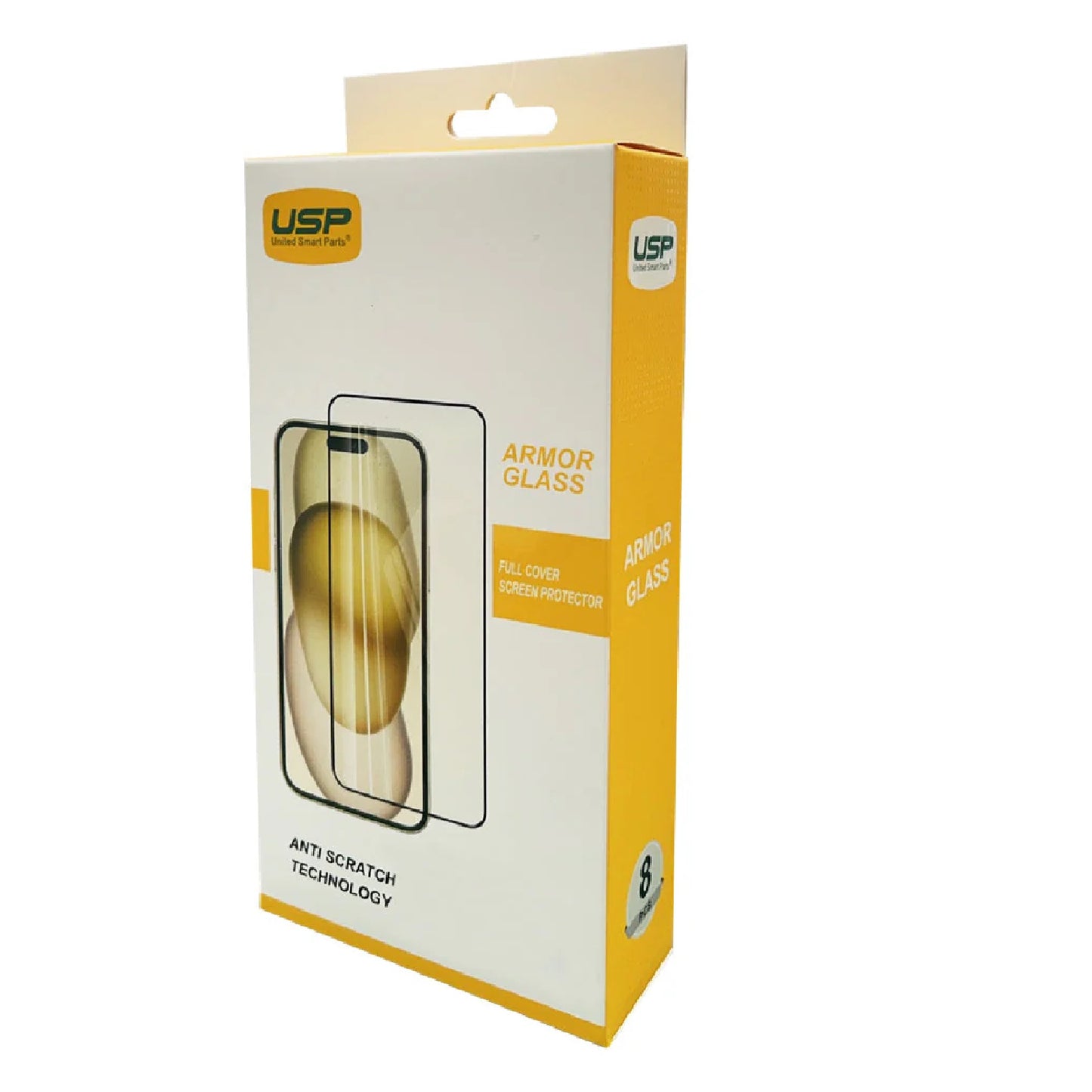 USP Apple iPhone 16 Pro Max (6.9') Armor Glass Full Cover Screen Protector (8 PCS)-5X Anti Scratch Technology, Perfectly Fit Curves, 3 Years Warranty 6976552042291