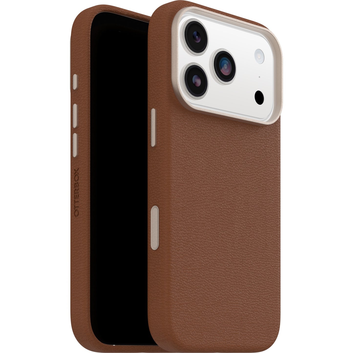 OtterBox Symmetry Cactus Leather MagSafe Apple iPhone 17 Pro (6.3') Desert Saddle (Brown) - (77-99049), DROP+ 3X Military Standard, 7 Years Warranty 77-99049