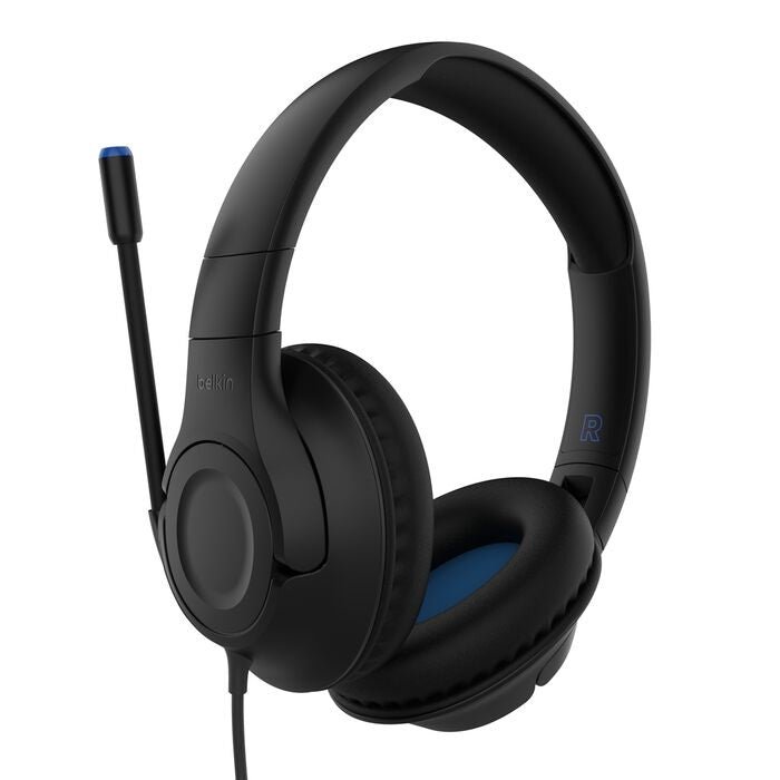 Belkin SoundForm Inspire USB-C Wired Over-Ear Headset for Kids - Black (AUD007fqBK), 85dB Volume Cap, USB-C & 3.5mm Wired Cable, 2 Years Warranty AUD007fqBK