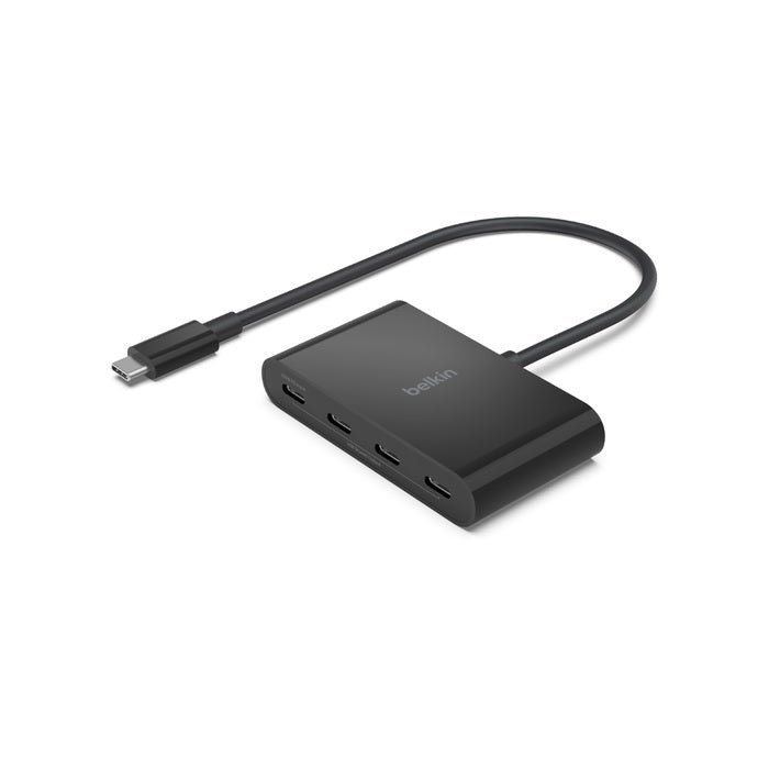 Belkin Connect USB-C to 4-Port USB-C Hub - Black (AVC018btBK), 100W PD, 10Gbps, 4x USB-C 3.2 Gen2 Ports, Support Audio, 2 Years Warranty AVC018btBK