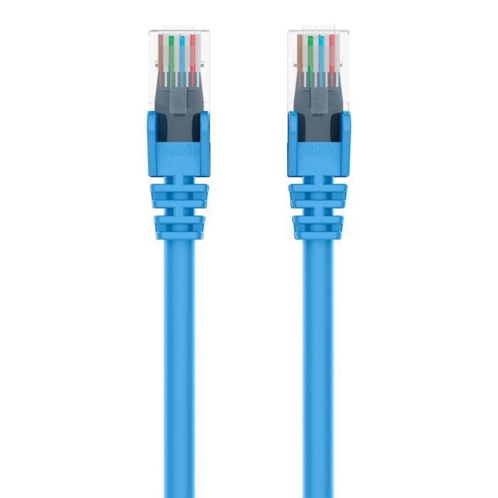 Belkin Cat6 Network Cables (5M) - Blue (A3L980bt05MBLUS), Exceeds 500MHz In Performance Tests, Snagless Prevents Breaking & Cracking, 2 Years Warranty A3L980bt05MBLUS