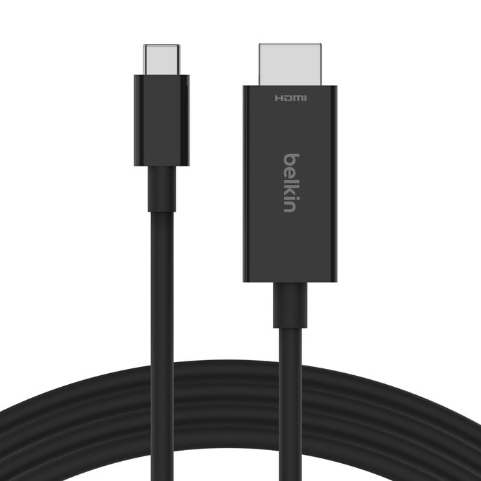 Belkin Connect USB-C to HDMI Cable (2M) - Black (AVC012bt2MBK), 8K at 60Hz and 4K at 120Khz, Supports (HDR10+), Plug and Play, 2 Years Warranty AVC012bt2MBK