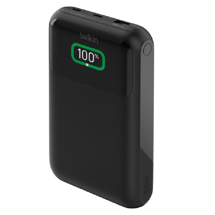 Belkin BoostCharge Pro 20k mAh Laptop Power Bank (3 Port) +USB-C to USB-C Cable 60W (60cm) - Black(BPB020BTBK), 2xUSB-C, 1xUSB-A, 65W, 2 Years Warranty BPB020BTBK