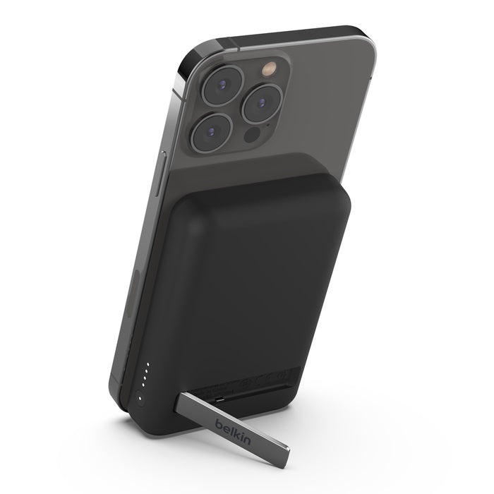 Belkin BoostCharge 5K mAh Magnetic Wireless Power Bank + USB-C Cable + Stand - Black (BPD004btBK), 7.5W, Compact & Light Design, 2 Years Warranty BPD004btBK