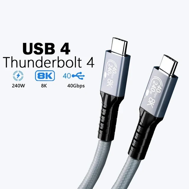 USP BoostUp Thunderbolt 4 USB-C to USB-C Cable (1M) Black - USB4 - 40Gbps, 240W, 8K (60Hz)/4K (144Hz), Fast Charge, 2 Years Warranty BT4CC10M