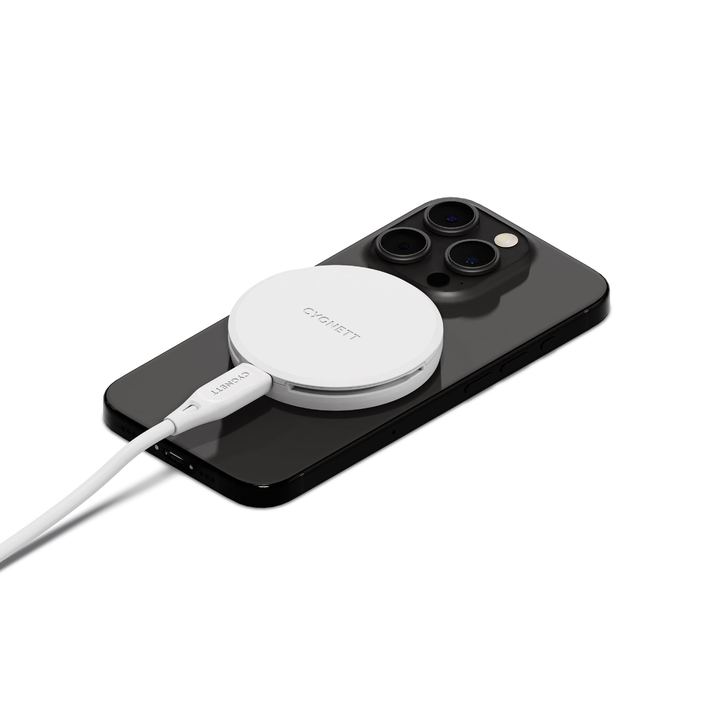 Cygnett ChargePuck Qi2 15W Fast Wireless Charger -White(CY5062CCRGP), Compact & Lightweight, 1.2M USB-C Cable, Perfect for Travel, 2 Years Warranty CY5062CCRGP