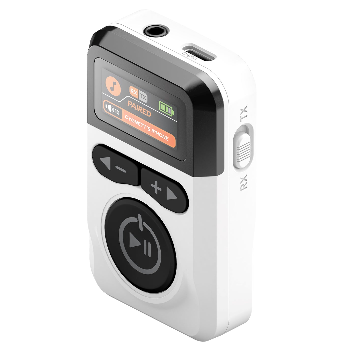 Cygnett Voyager Wireless Elite Audio Adapter - White (CY5164VOYAA), Detailed LCD display, 28+ hours of playtime, 3.5mm Aux Cable, 2 Years Warranty CY5164VOYAA